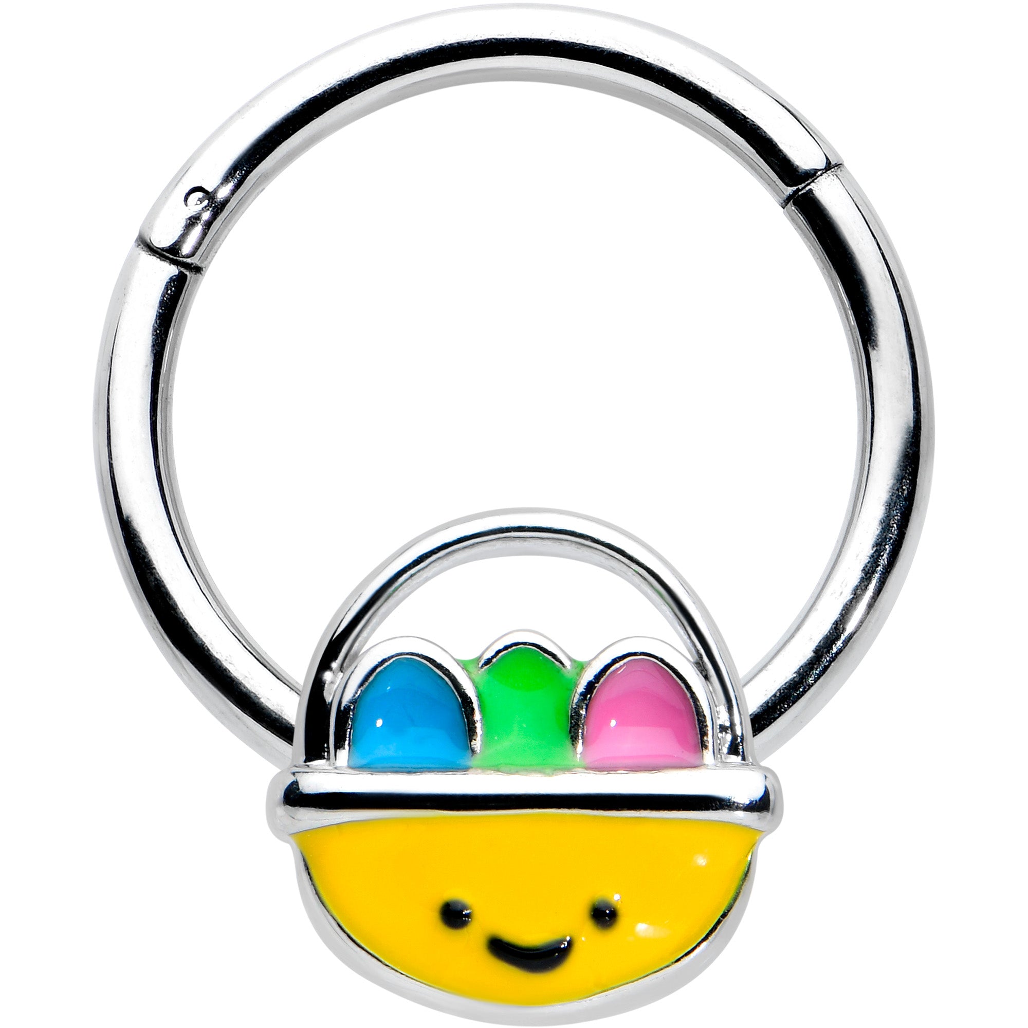BodyCandy 16G 3/8 Celebration Easter Easter Basket Hinged Segment Ring — main product shot