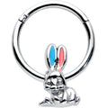 BodyCandy 16G 3/8 Easter Bunny Red Blue Ears Hinged Segment Ring — main product shot