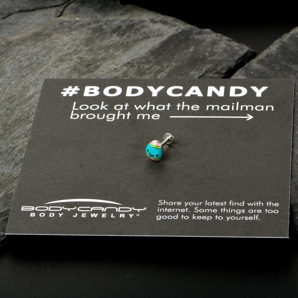 BodyCandy 16G 5/16 Blue Celebration Easter Egg Labret Monroe Tragus — size reference
