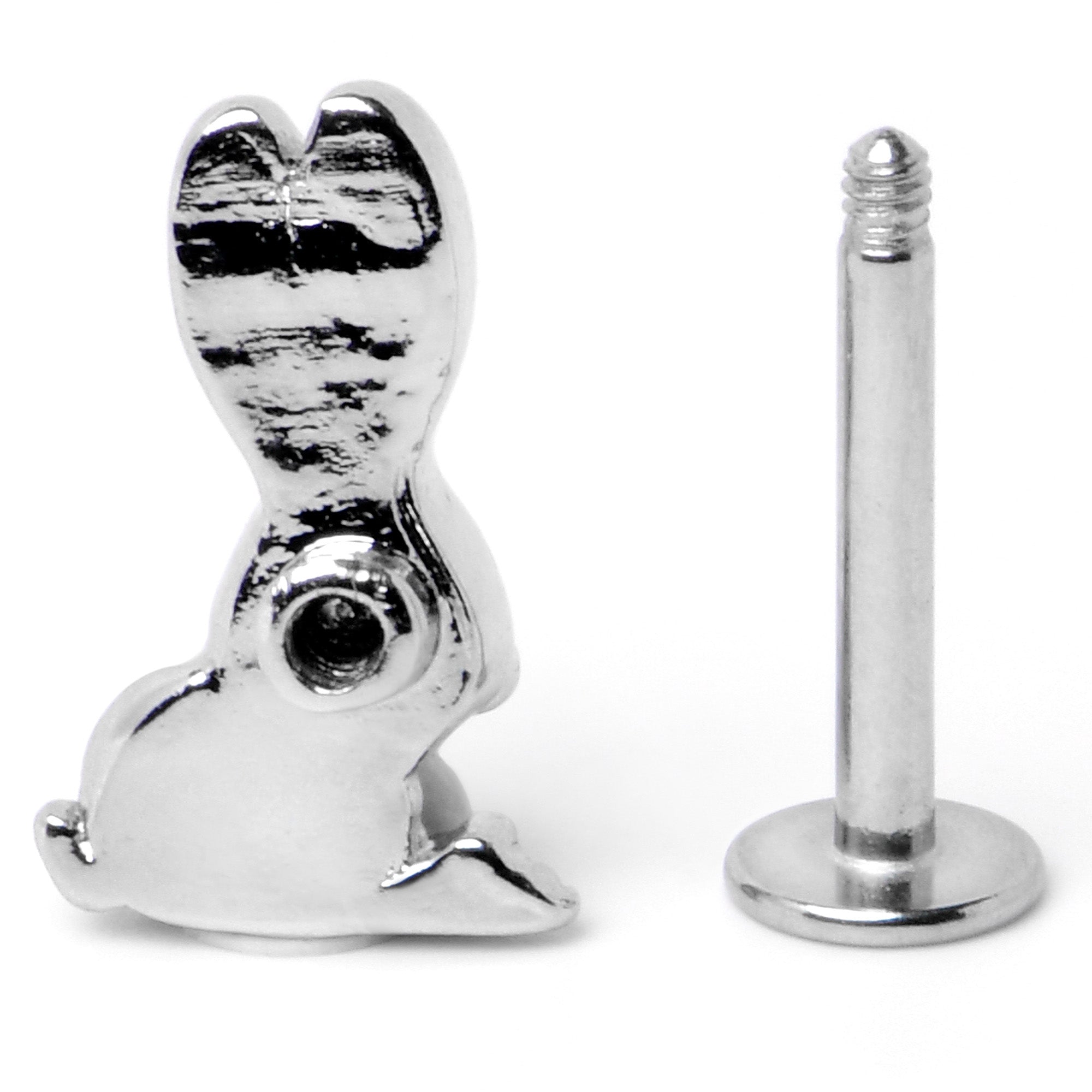 BodyCandy 16G 5/16 Easter Bunny Red Blue Ears Labret Monroe Tragus — alternative angle