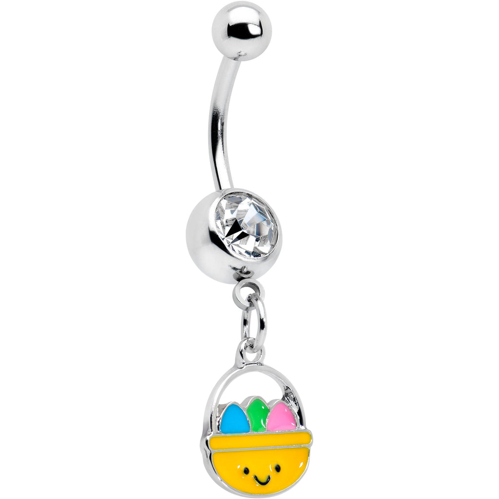 BodyCandy Clear Gem Celebration Easter Basket Dangle Belly Ring — main product shot