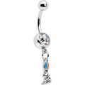 BodyCandy Clear Gem Easter Bunny Red Blue Ears Dangle Belly Ring — main product shot