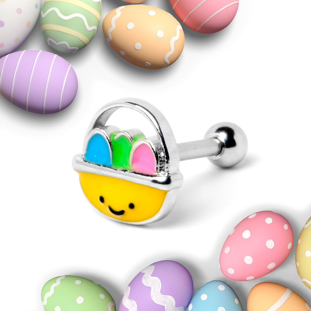 BodyCandy 16G 5/16 Celebration  Easter Basket Cartilage Tragus Earring — back view