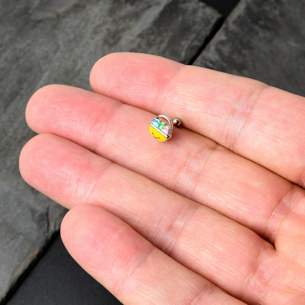 BodyCandy 16G 5/16 Celebration  Easter Basket Cartilage Tragus Earring — in-use photo