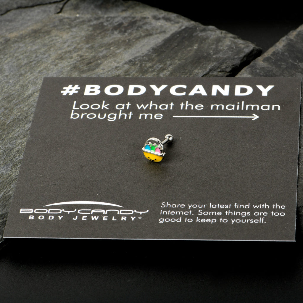 BodyCandy 16G 5/16 Celebration  Easter Basket Cartilage Tragus Earring — size reference