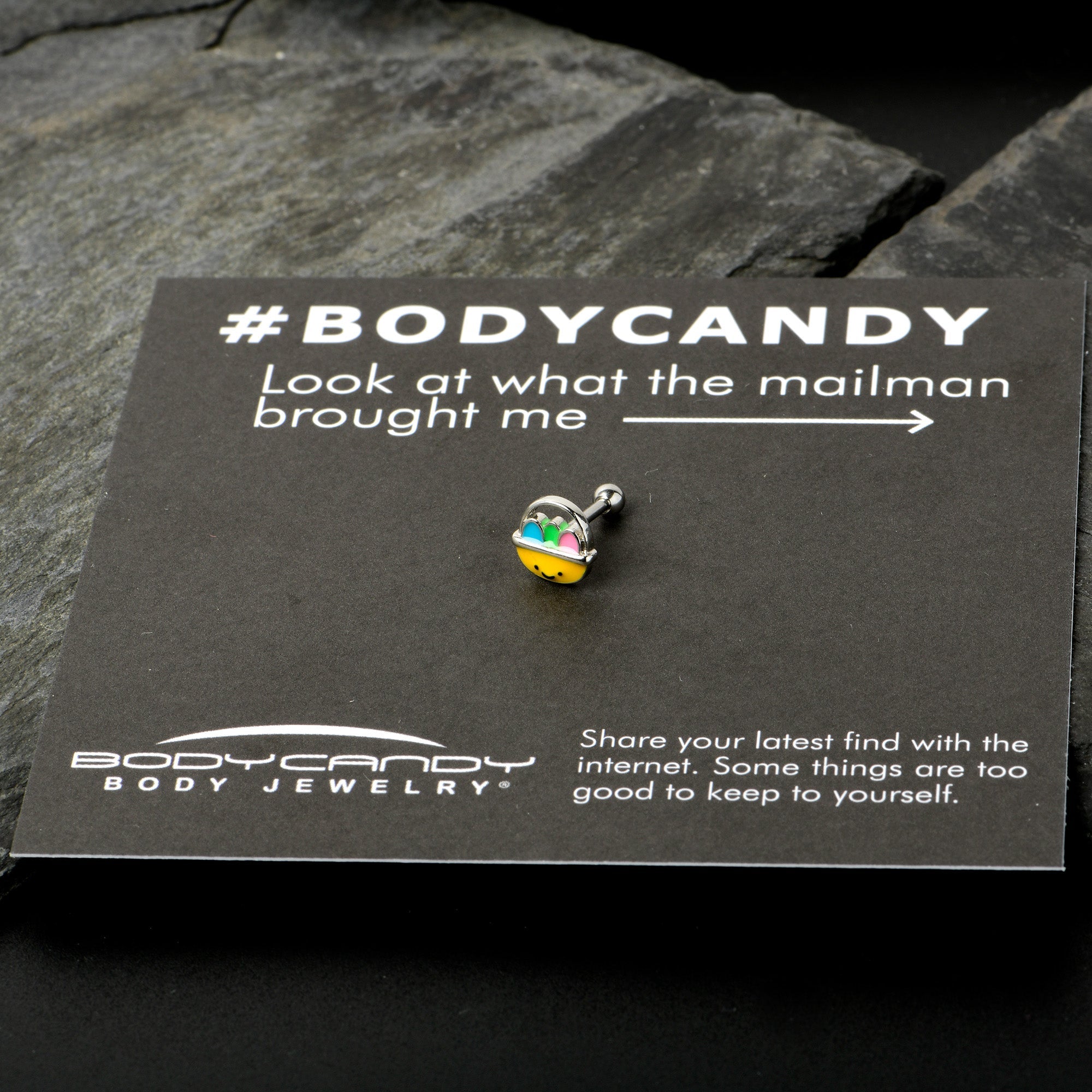 BodyCandy 16G 5/16 Celebration  Easter Basket Cartilage Tragus Earring — size reference