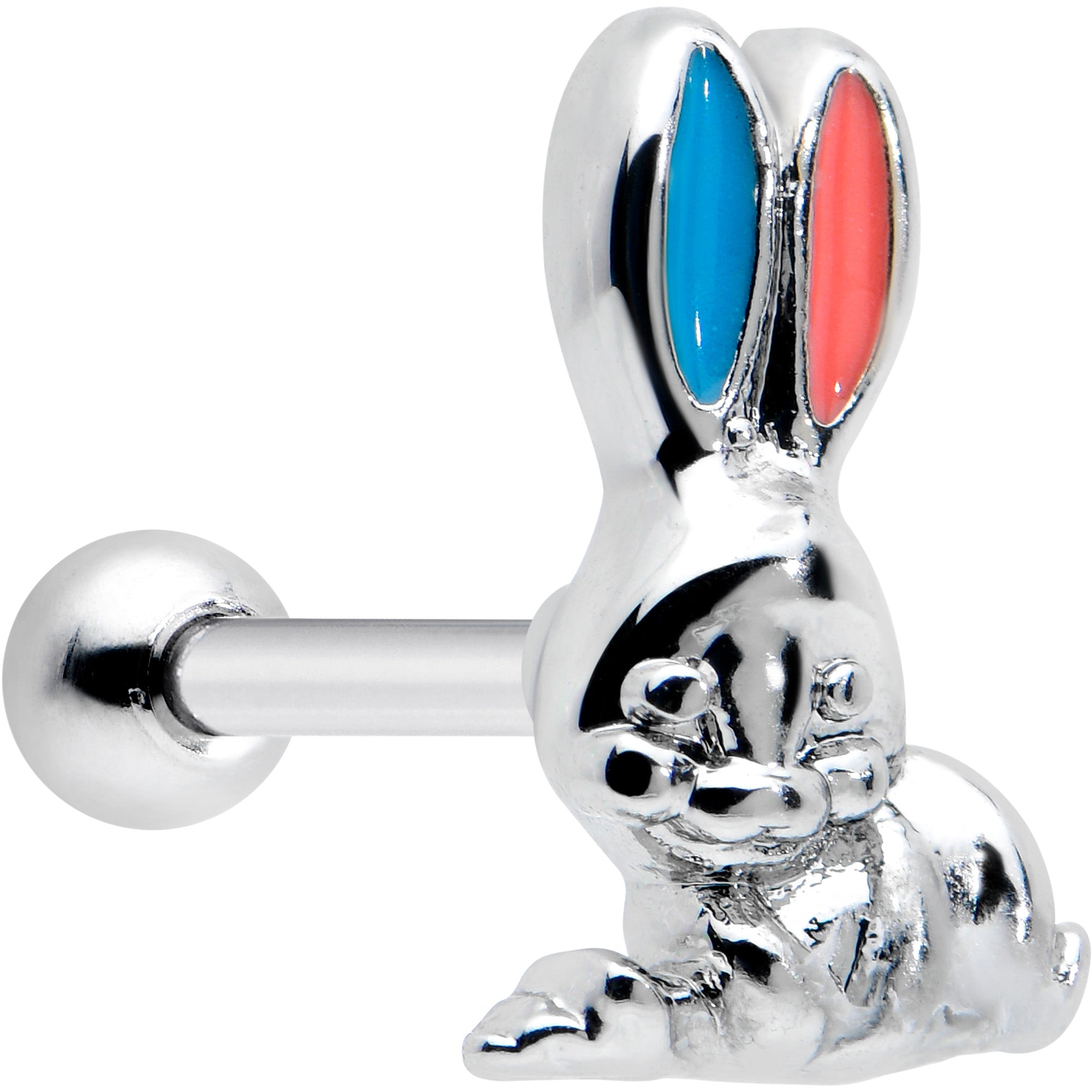 BodyCandy 16G 5/16 Easter Bunny Blue Red Ears Cartilage Tragus Earring — main product shot