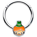 BodyCandy 16G 3/8 Sweet Happy Leprechaun St Patricks Hinged Segment Ring — main product shot