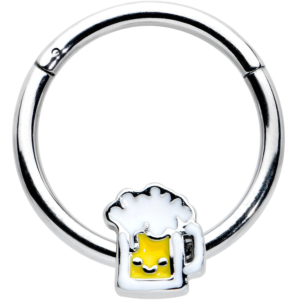 BodyCandy 16G 3/8 Sweet Happy Beer St Patricks Hinged Segment Ring — main product shot