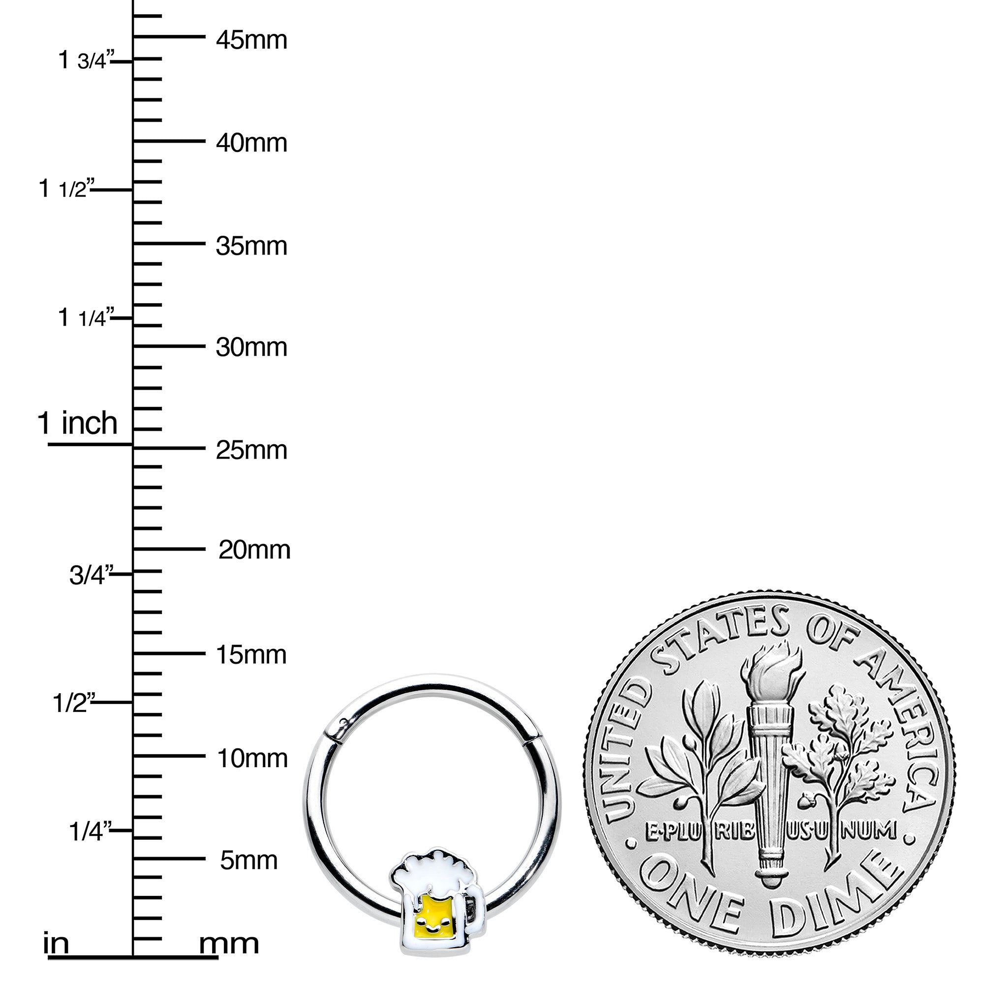 BodyCandy 16G 3/8 Sweet Happy Beer St Patricks Hinged Segment Ring — lifestyle context