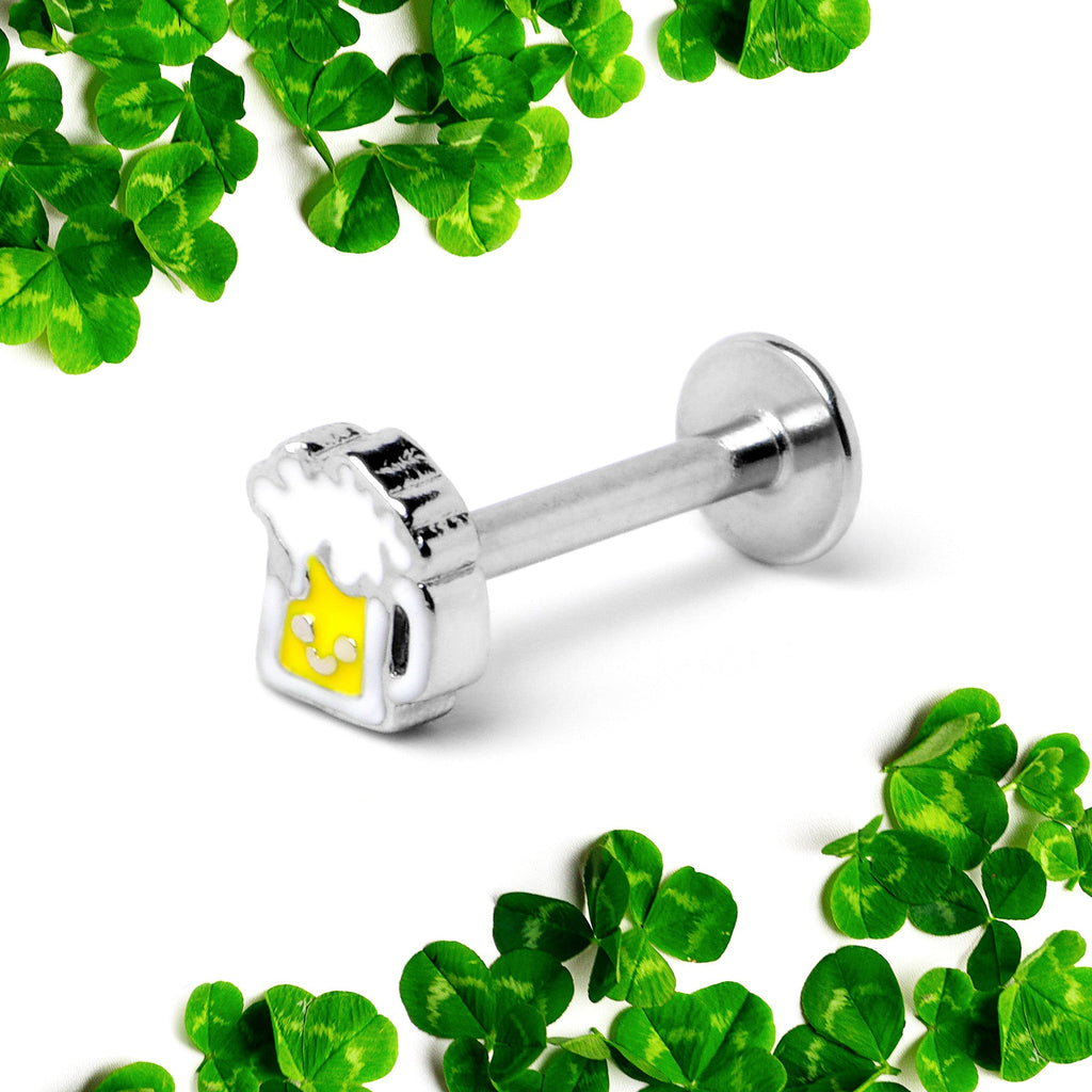 BodyCandy 16G 5/16 Sweet Happy Beer St Patricks Labret Monroe Tragus — back view