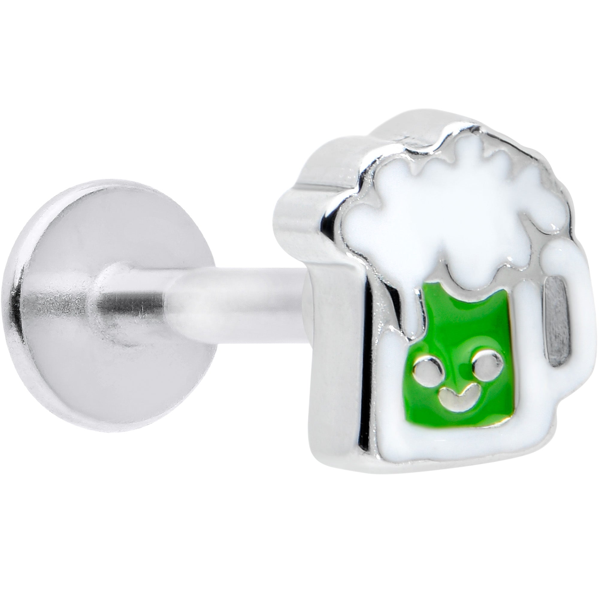 BodyCandy 16G 5/16 Sweet Happy Green Beer St Patricks Labret Monroe Tragus — main product shot