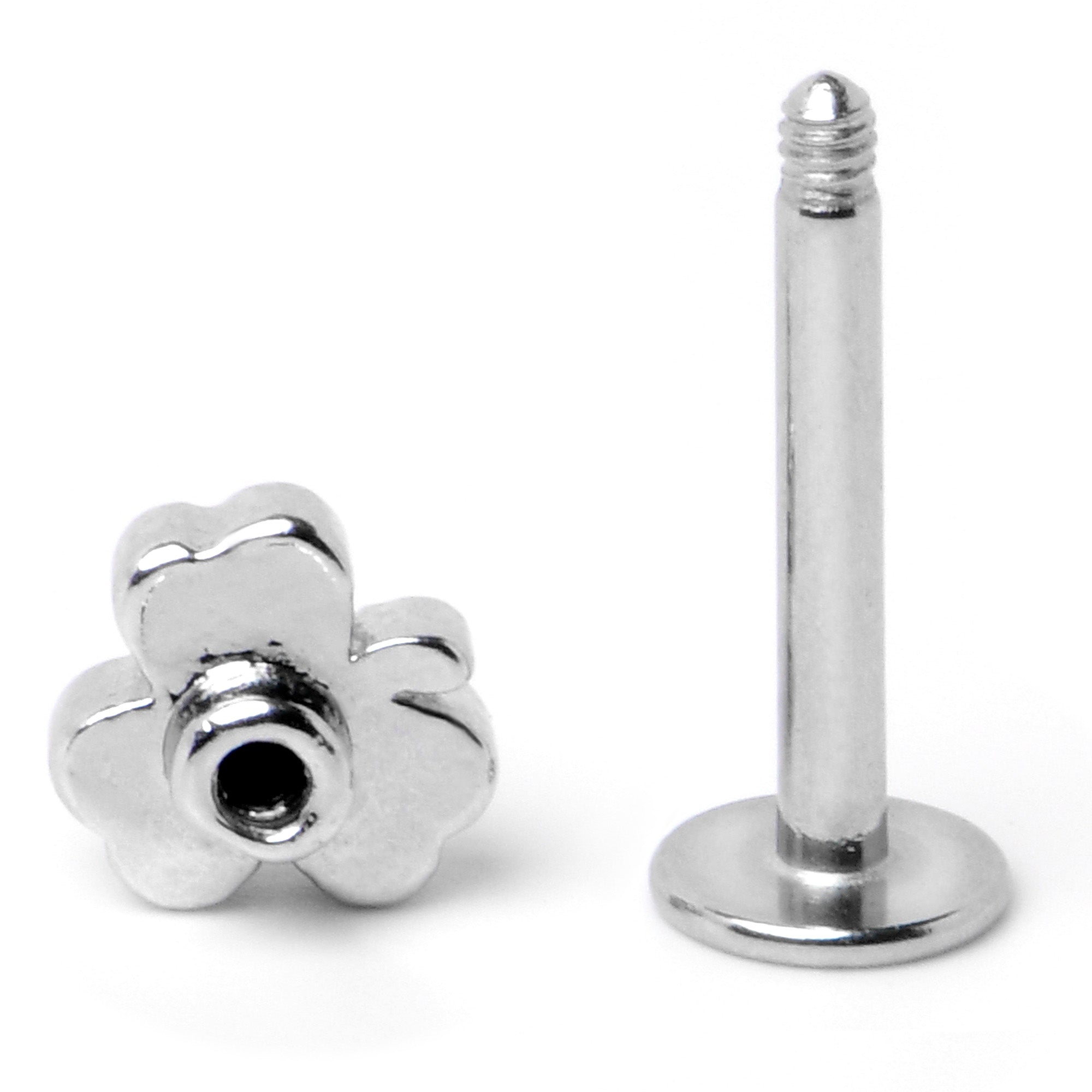 BodyCandy 16G 5/16 Sweet Happy Shamrock St Patricks Labret Monroe Tragus — alternative angle