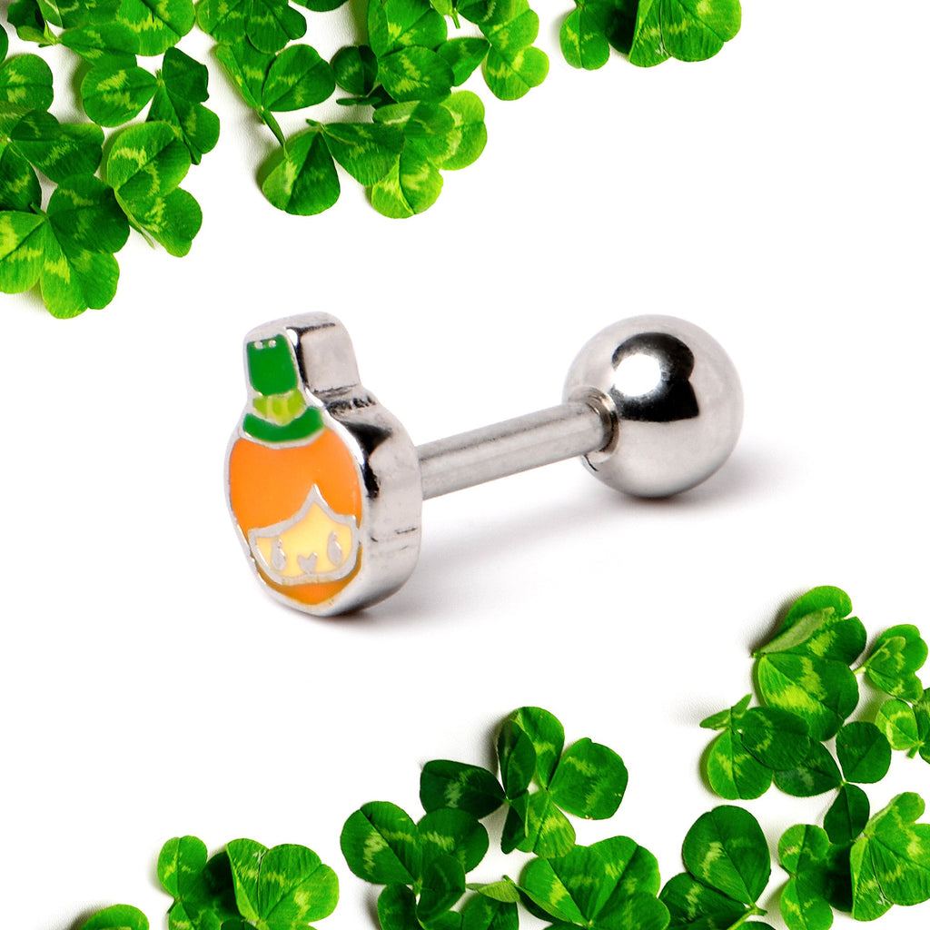 BodyCandy 16G 1/4 Sweet Happy Leprechaun St Patricks Cartilage Tragus Earring — back view