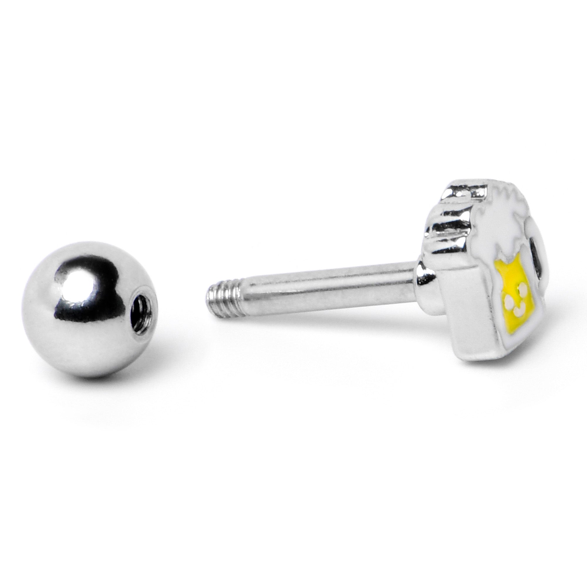 BodyCandy 16G 1/4 Sweet Happy Beer St Patricks Cartilage Tragus Earring — alternative angle