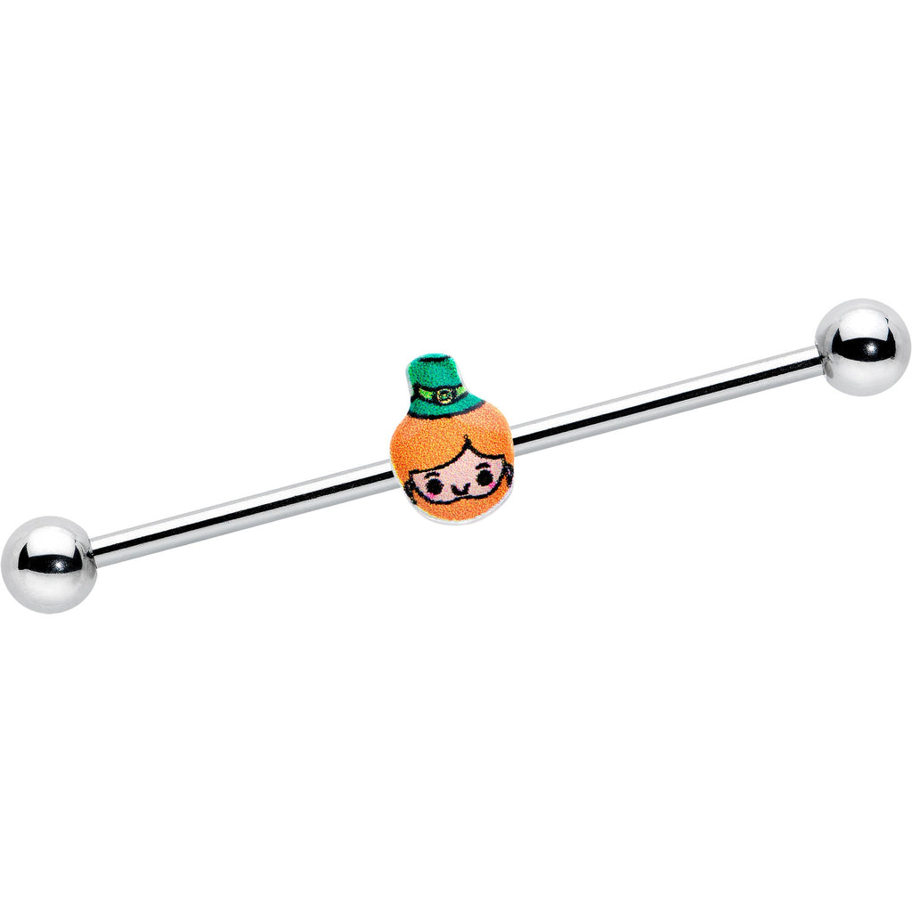 BodyCandy 14G Sweet Happy Leprechaun St Patricks Industrial Barbell 38mm — main product shot