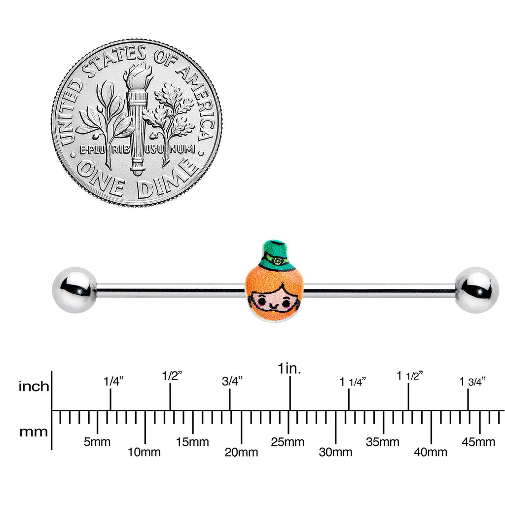 BodyCandy 14G Sweet Happy Leprechaun St Patricks Industrial Barbell 38mm — lifestyle context