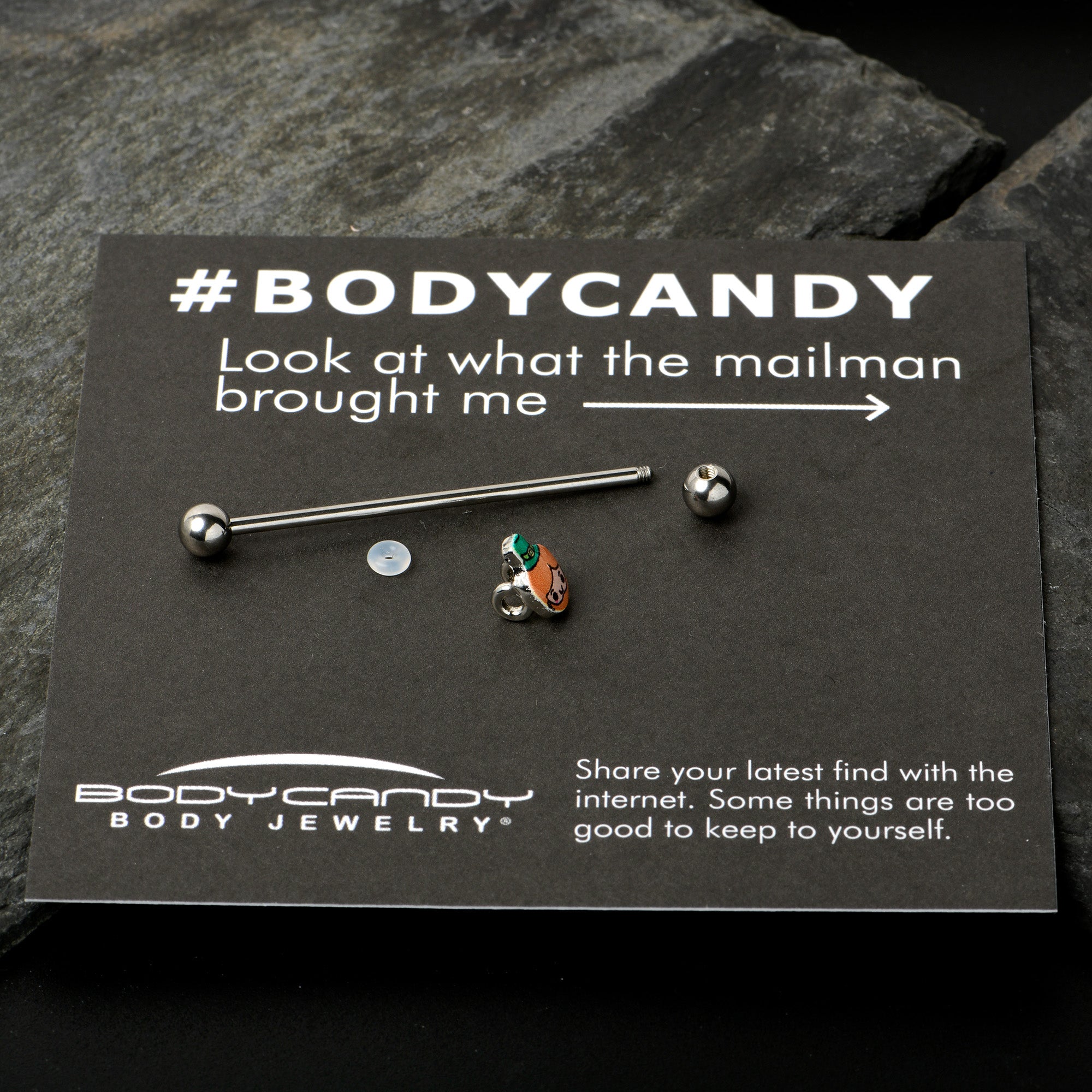 BodyCandy 14G Sweet Happy Leprechaun St Patricks Industrial Barbell 38mm — size reference
