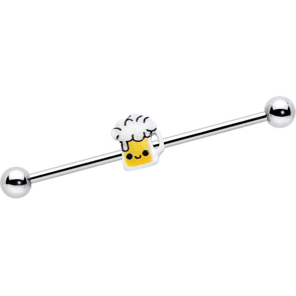 BodyCandy 14G Sweet Happy Beer St Patricks Day Industrial Barbell 38mm — main product shot