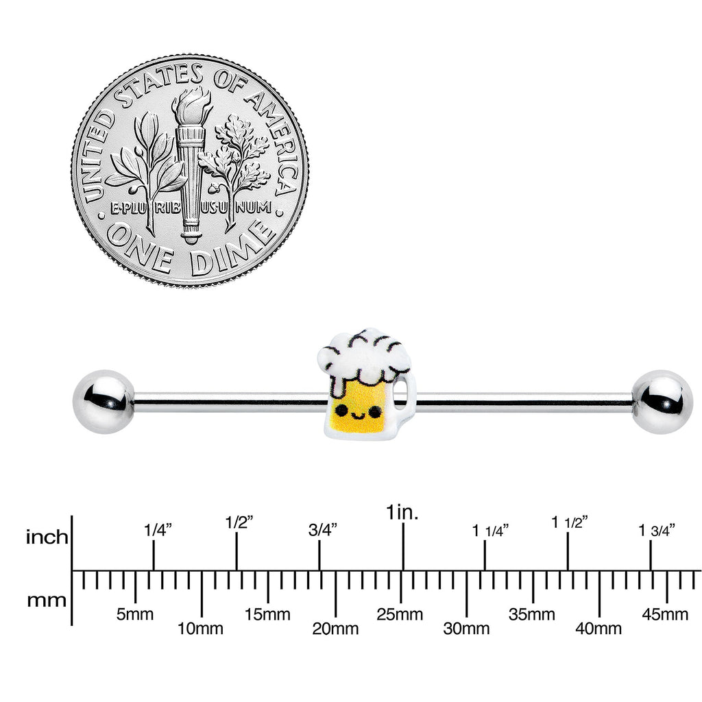 BodyCandy 14G Sweet Happy Beer St Patricks Day Industrial Barbell 38mm — lifestyle context