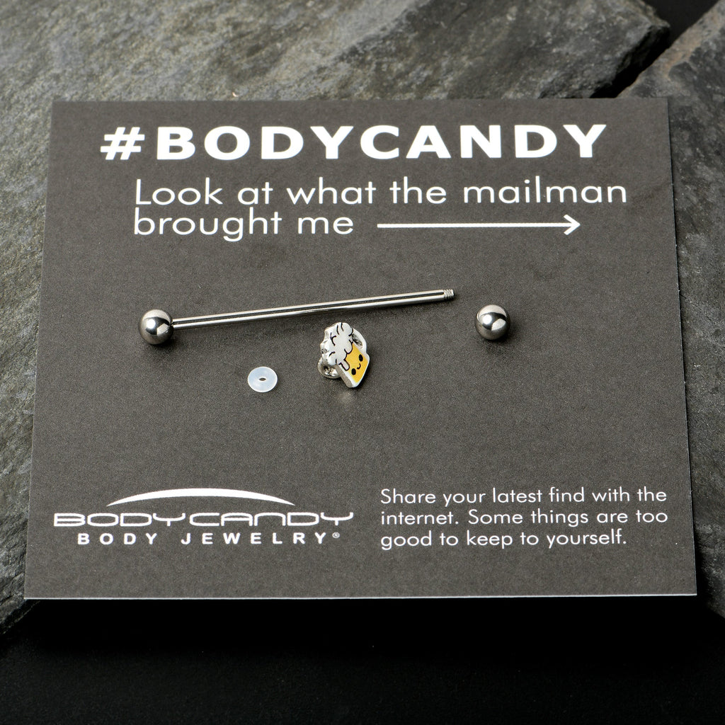 BodyCandy 14G Sweet Happy Beer St Patricks Day Industrial Barbell 38mm — size reference