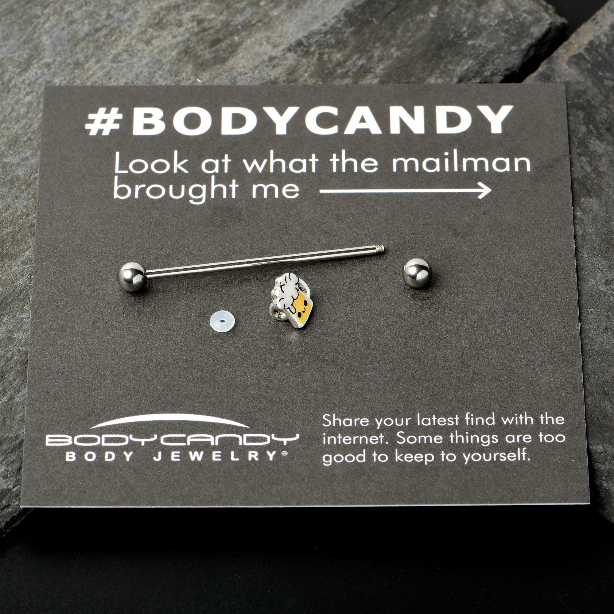 BodyCandy 14G Sweet Happy Beer St Patricks Day Industrial Barbell 38mm — size reference