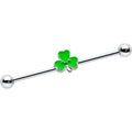 BodyCandy 14G Sweet Happy Shamrock St Patricks Industrial Barbell 38mm — main product shot