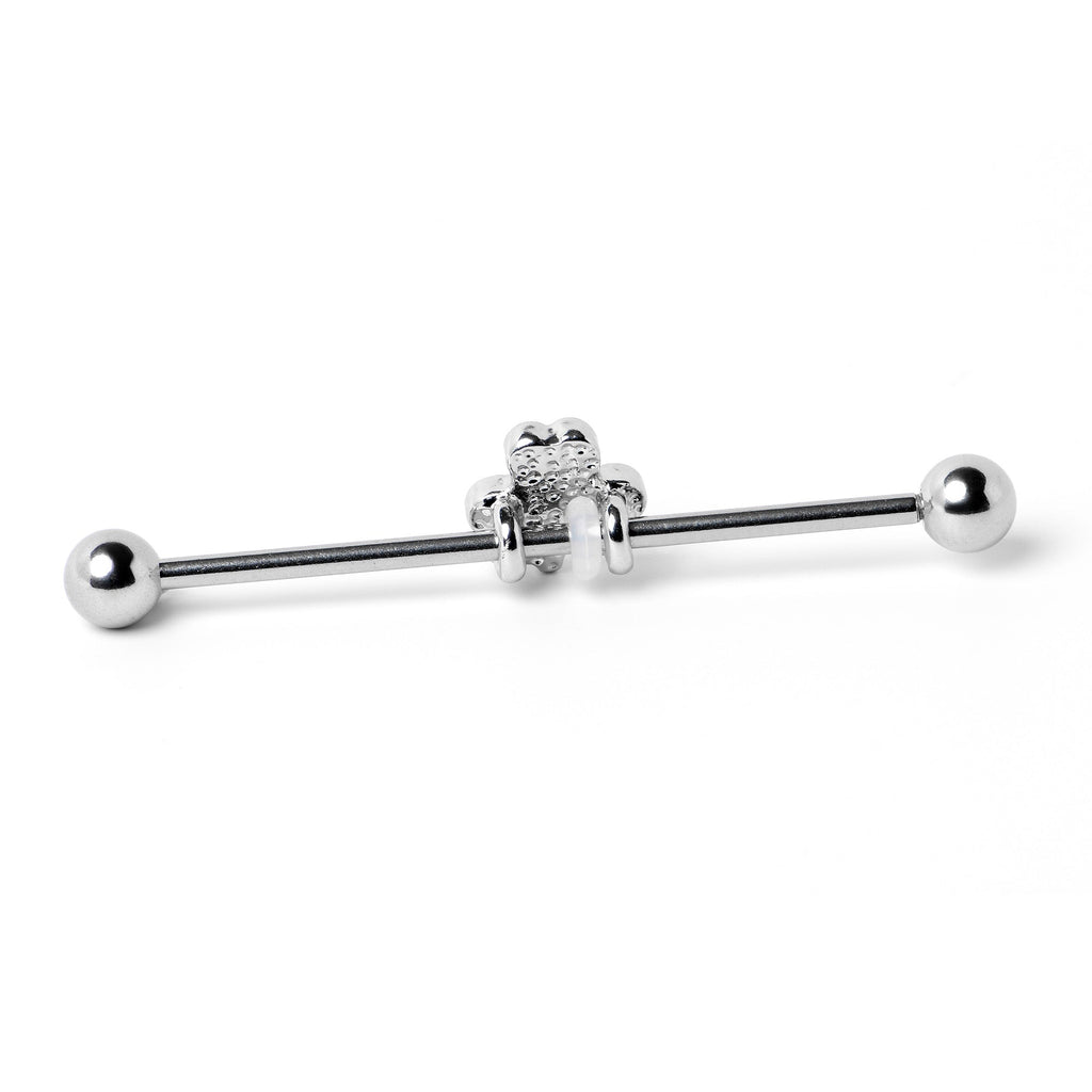 BodyCandy 14G Sweet Happy Shamrock St Patricks Industrial Barbell 38mm — back view