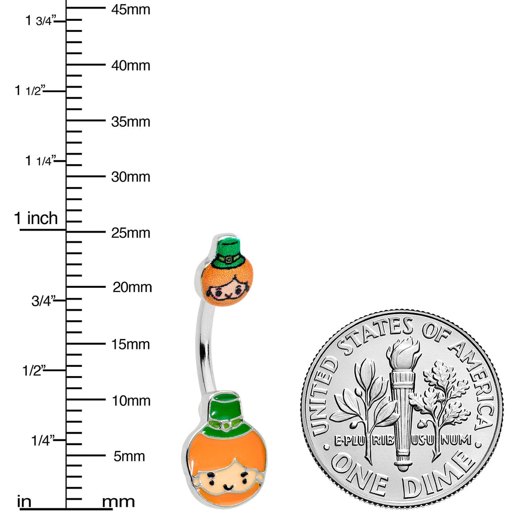 BodyCandy Sweet Happy Leprechaun St Patricks Day Double Mount Belly Ring — lifestyle context