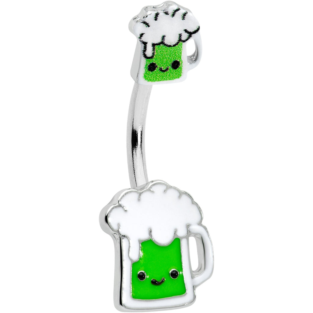 BodyCandy Sweet Happy Green Beer St Patricks Day Double Mount Belly Ring — main product shot