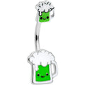 BodyCandy Sweet Happy Green Beer St Patricks Day Double Mount Belly Ring — main product shot