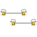 BodyCandy 14G 9/16 Sweet Happy Beer St Patricks Barbell Nipple Ring Set — main product shot