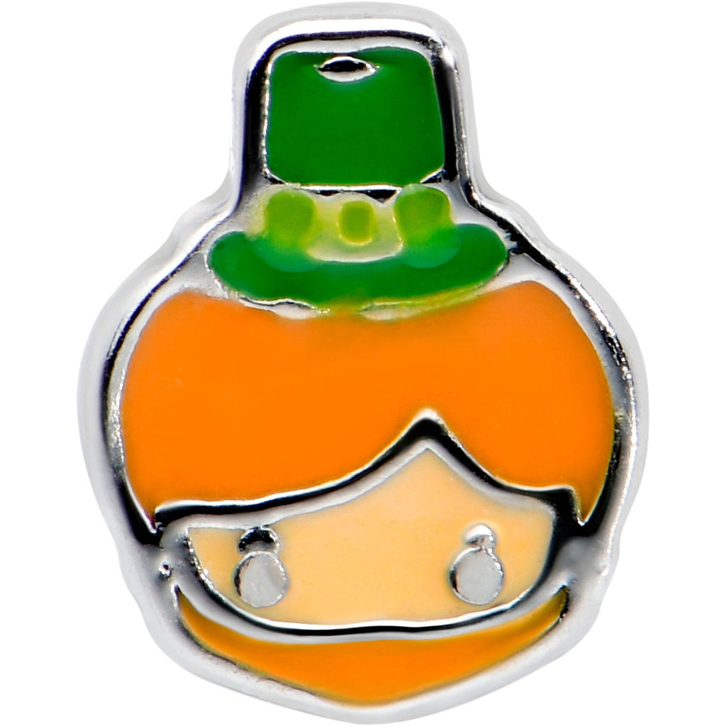BodyCandy 20G 7mm Sweet Happy Leprechaun St Patricks L Shape Nose Ring — detail close-up