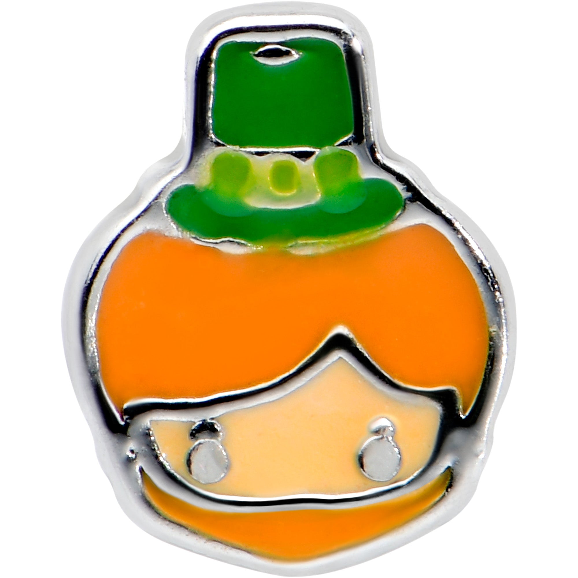 BodyCandy 20G 7mm Sweet Happy Leprechaun St Patricks L Shape Nose Ring — detail close-up