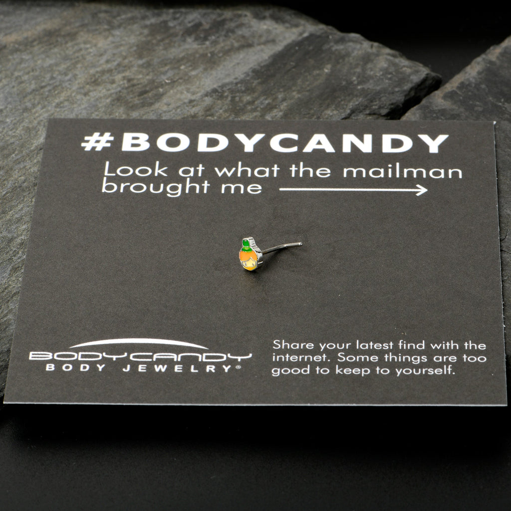 BodyCandy 20G 7mm Sweet Happy Leprechaun St Patricks L Shape Nose Ring — size reference