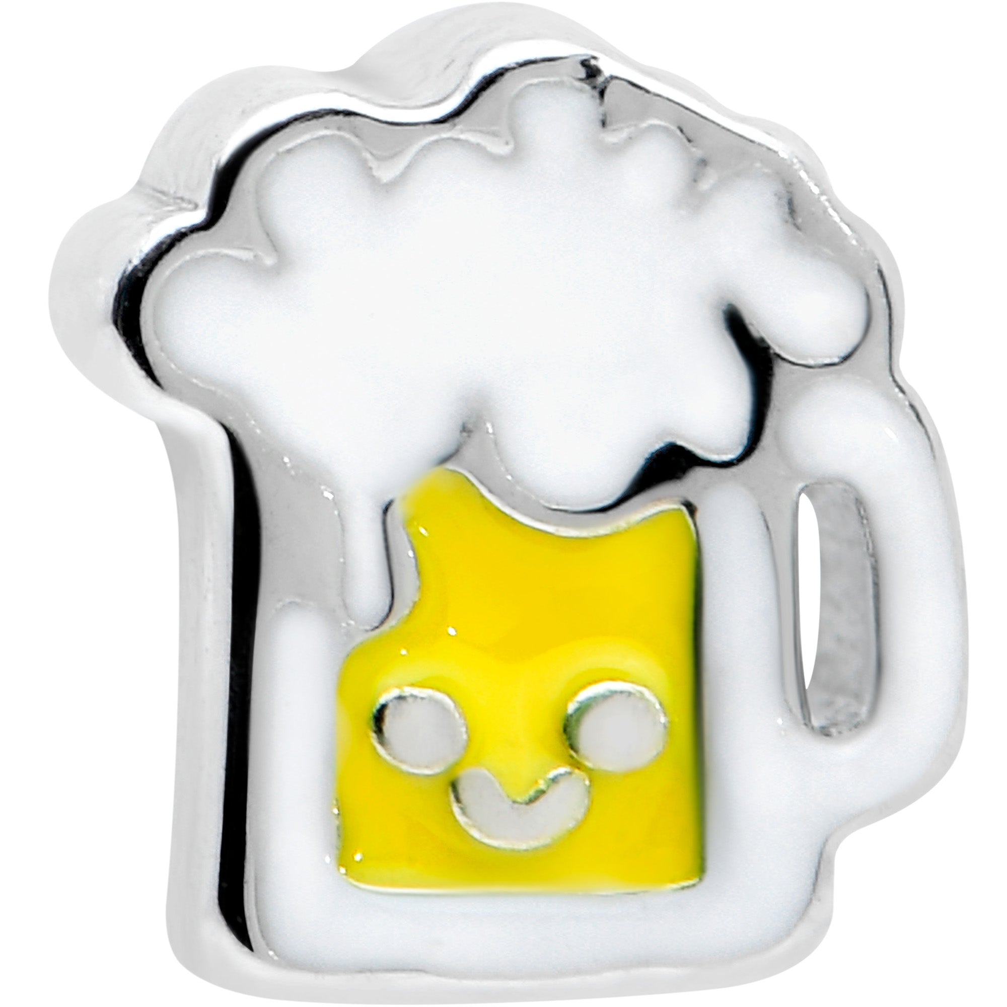 BodyCandy 20G 7mm Sweet Happy Beer St Patricks L Shape Nose Ring — detail close-up