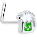 BodyCandy 20G 7mm Sweet Happy Green Beer St Patricks L Shape Nose Ring — main product shot