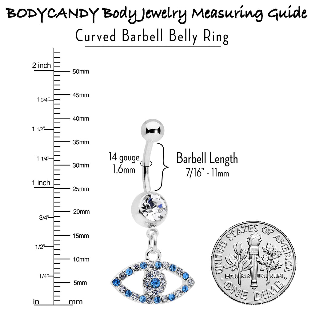 BodyCandy Blue Clear Gem Wide Eye Dangle Belly Ring — alternative angle