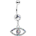 BodyCandy Aurora Clear Gem Wide Eye Dangle Belly Ring — main product shot