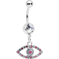 BodyCandy Pink Clear Gem Wide Eye Dangle Belly Ring — main product shot