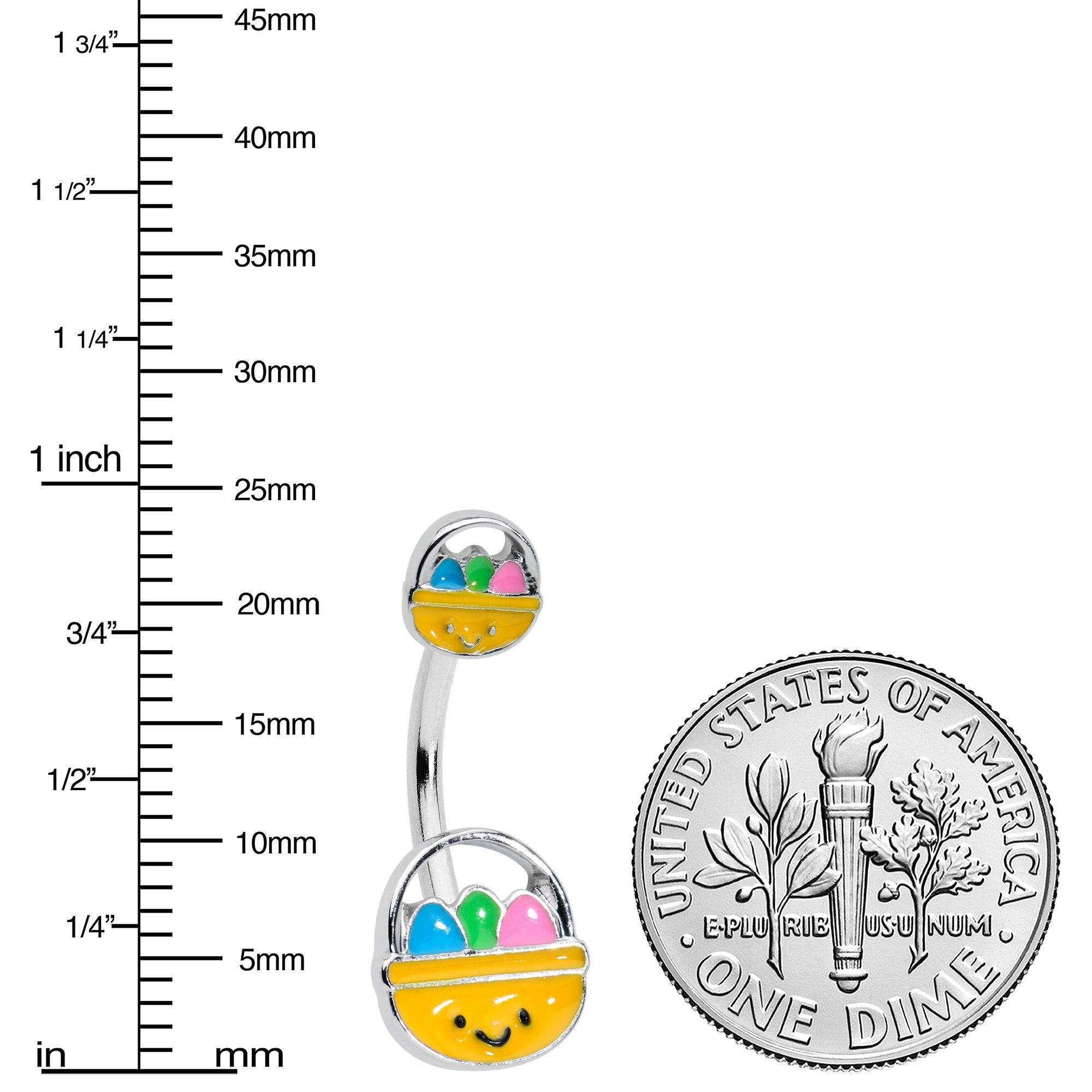 BodyCandy Celebration Easter Basket Double Mount Belly Ring — lifestyle context