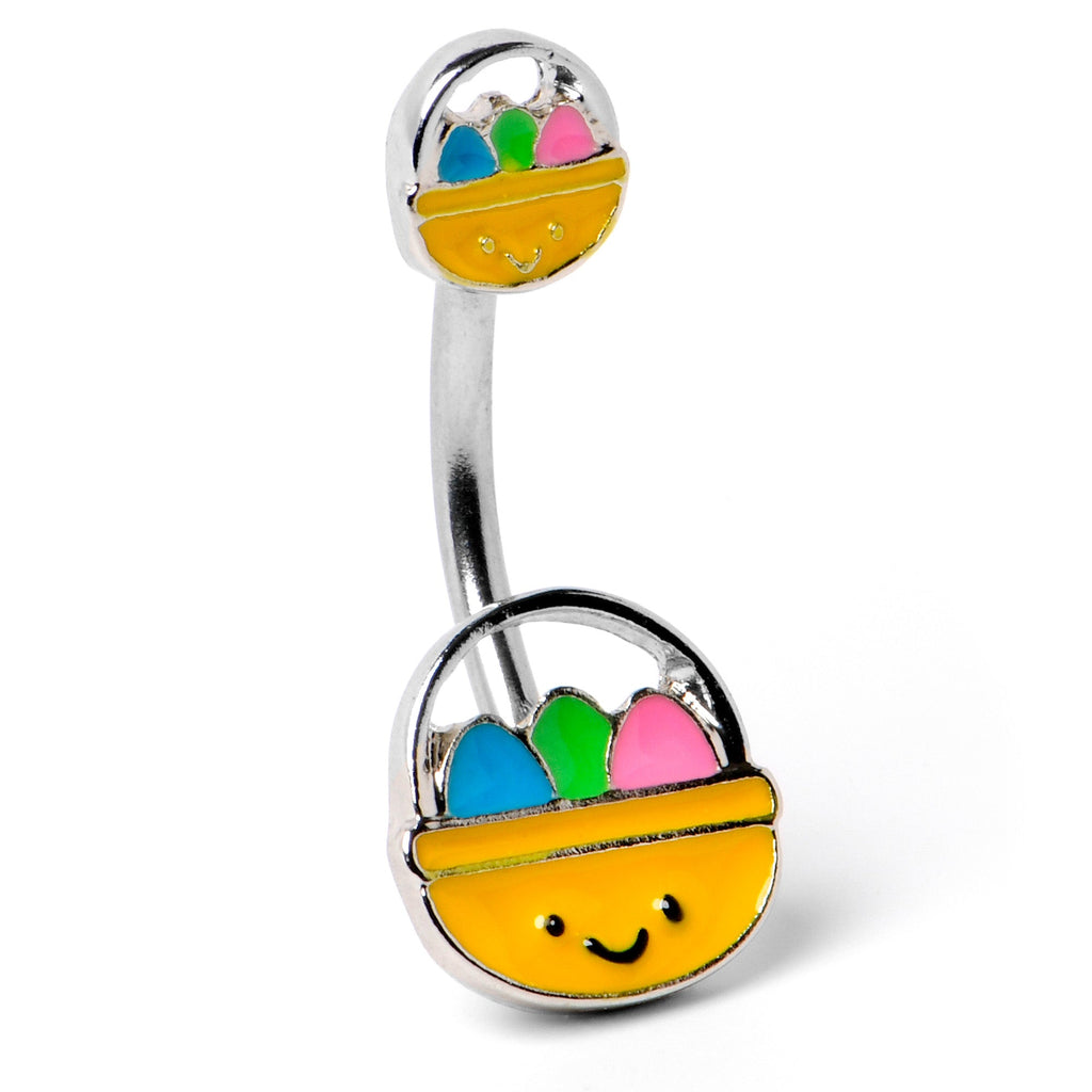 BodyCandy Celebration Easter Basket Double Mount Belly Ring — back view