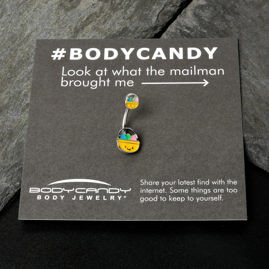 BodyCandy Celebration Easter Basket Double Mount Belly Ring — size reference