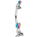 BodyCandy Easter Bunny Red Blue Ears Double Mount Belly Ring — main product shot