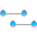 BodyCandy 14G 9/16  Blue Pink Celebration Easter Egg Barbell Nipple Ring Set — main product shot