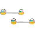 BodyCandy 14G 9/16 Celebration Easter Basket Barbell Nipple Ring Set — main product shot