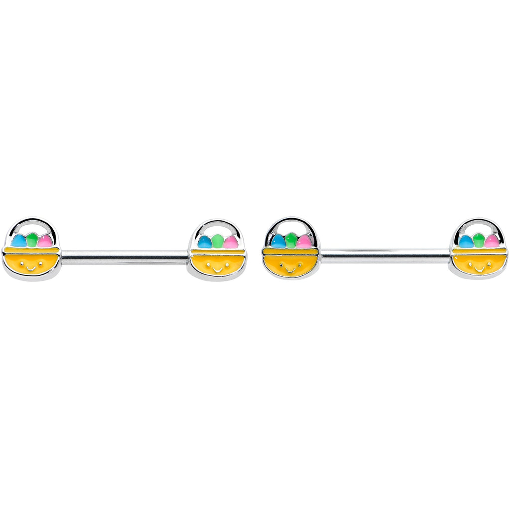 BodyCandy 14G 9/16 Celebration Easter Basket Barbell Nipple Ring Set — size reference