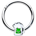 BodyCandy 16G 3/8 Sweet Happy Green Beer St Patricks Hinged Segment Ring — main product shot