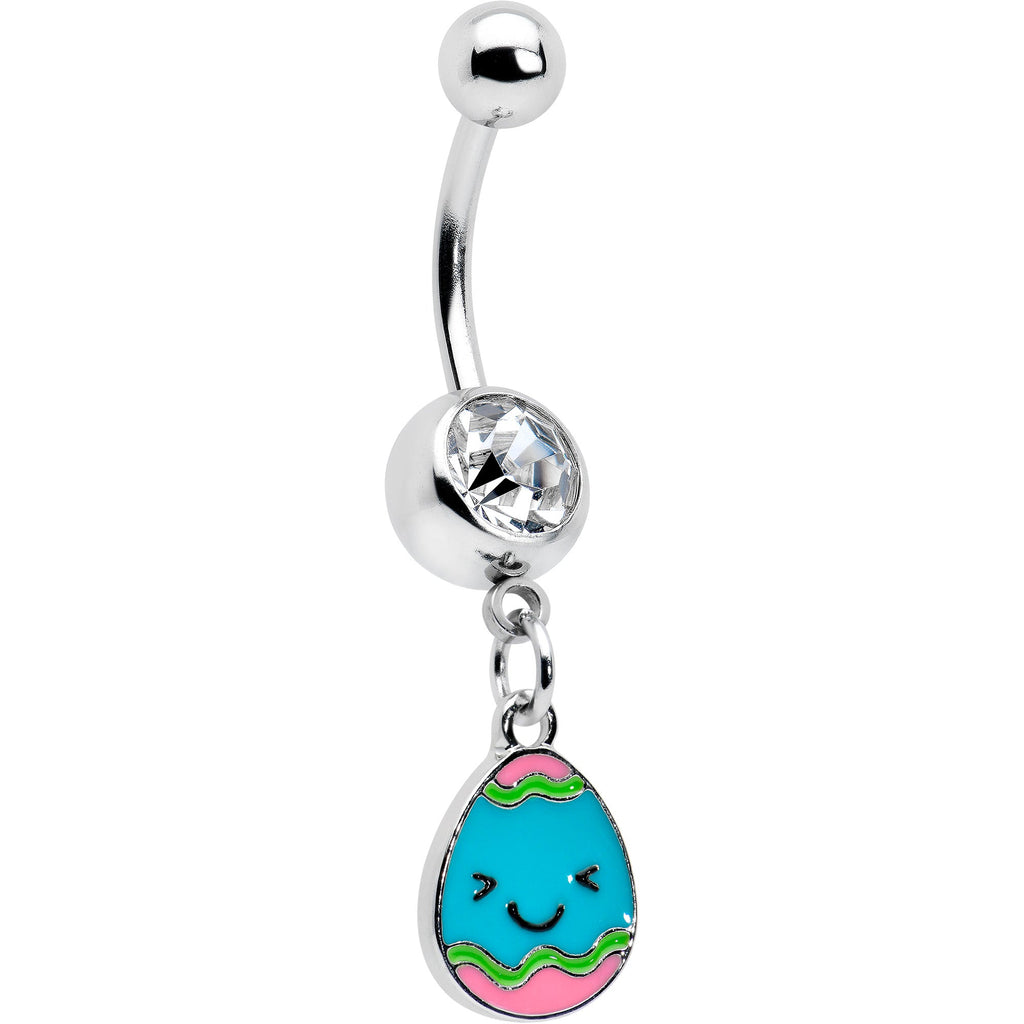 BodyCandy Clear Gem Celebration Easter Egg Dangle Belly Ring — main product shot