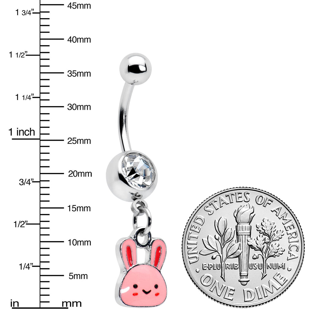 BodyCandy Clear Gem Kawaii Cutie Easter Bunny Dangle Belly Ring — lifestyle context